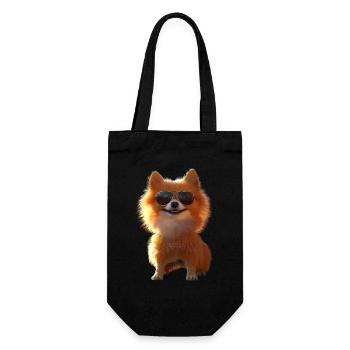 Pomeranian Pomeranian Pom Sweet German Spitz - Gift Bag for Bottles - black - Front