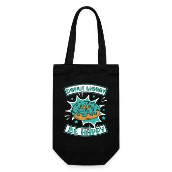 Donut Worry Be Happy Doughnut Maker Glazed Lover - Gift Bag for Bottles - black - Front