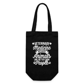 Veterinary animals are better than humans - Gift Bag for Bottles - black - Front