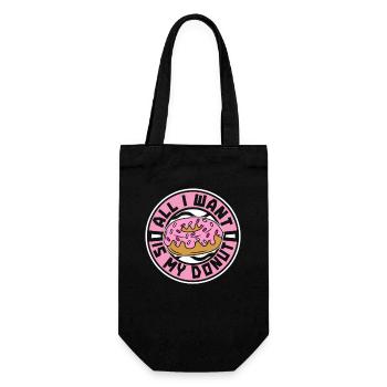 Alles, was ich will, ist mein Donut-Donut-Maker glasiert - Geschenkbeutel für Flaschen - Schwarz - Vorne