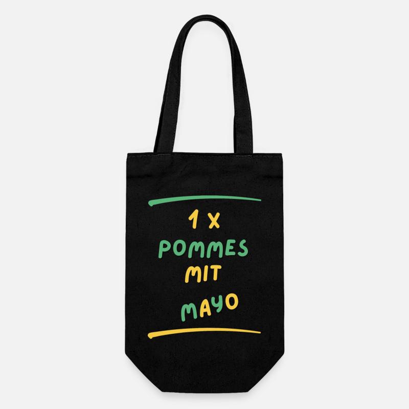 Pommes Mayo - Geschenkbeutel für Flaschen - Schwarz