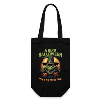 Dino Halloween – Dinosaurier Hexenhut Kürbis Funny - Geschenkbeutel für Flaschen - Schwarz - Vorne