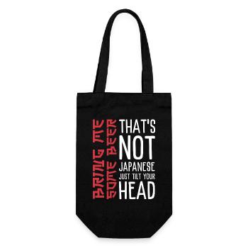 Funny beer saying with Japanese aesthetics - Gift Bag for Bottles - black - Front
