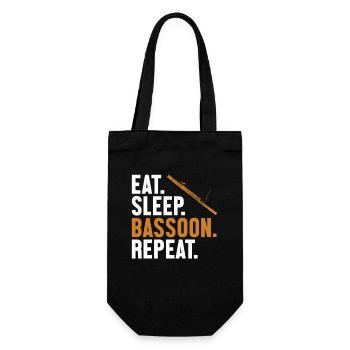 Eat Sleep Bassoon Repeat Bassoon Instrument Music - Gift Bag for Bottles - black - Front
