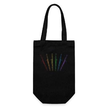 Fagott LGBT Regenbogen Aerophon Fagottinstrument - Geschenkbeutel für Flaschen - Schwarz - Vorne