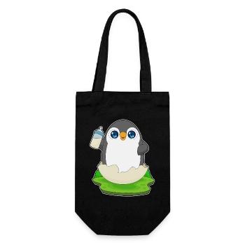 Pinguin Babyflasche Milch - Geschenkbeutel für Flaschen - Schwarz - Vorne