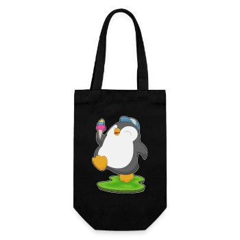 Glace gaufre pingouin - Sac à bouteille - noir - Devant