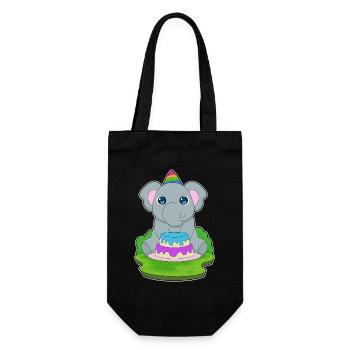 Gâteau d’anniversaire éléphant - Sac à bouteille - noir - Devant