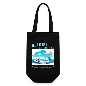 Relaxed polar bear while bathing in the Arctic - Gift Bag for Bottles - black - Front