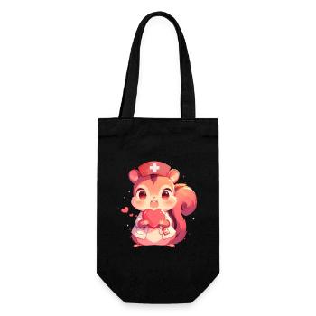 Squirrel Nurse Caregiver Doctor - Gift Bag for Bottles - black - Front