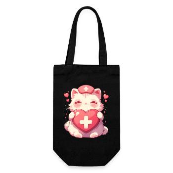 Chat Infirmière Kawaii Infirmière Médecin - Sac à bouteille - noir - Devant