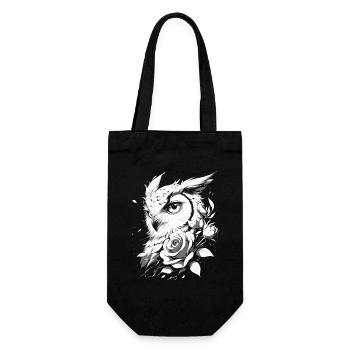 hibou Rose esthétique florale oiseau de nuit cadeau d’oiseau - Sac à bouteille - noir - Devant