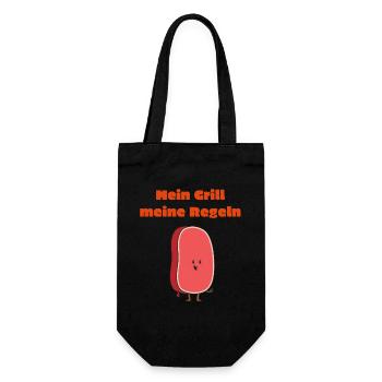 mein grill, meine regeln - Geschenkbeutel für Flaschen - Schwarz - Vorne