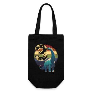 Brachiosaurus 3 Years 3rd Birthday Gift - Gift Bag for Bottles - black - Front