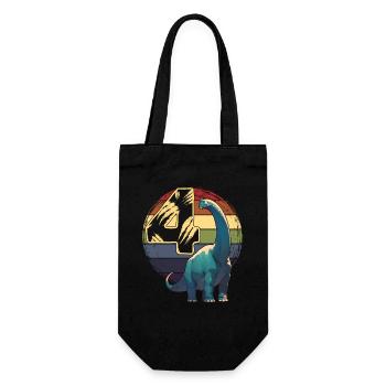 Brachiosaurus 4 Years 4th Birthday Gift - Gift Bag for Bottles - black - Front