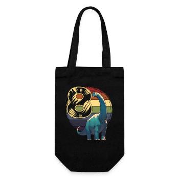 Brachiosaurus 8 Jahre 8. Geburtstag Geschenk - Geschenkbeutel für Flaschen - Schwarz - Vorne