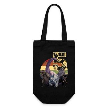 Coole Dinosaurier 5 Jahre 5. Geburtstag Geschenk - Geschenkbeutel für Flaschen - Schwarz - Vorne