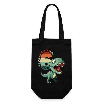 T-Rex Tyrannosaurus 6 ans 6e cadeau d’anniversaire - Sac à bouteille - noir - Devant