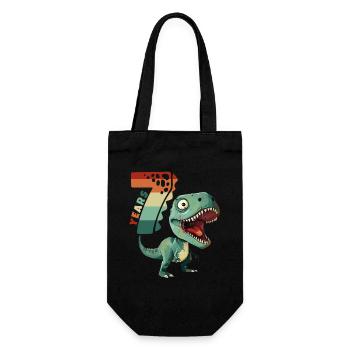 T-Rex Tyrannosaurus 7 ans 7e anniversaire - Sac à bouteille - noir - Devant