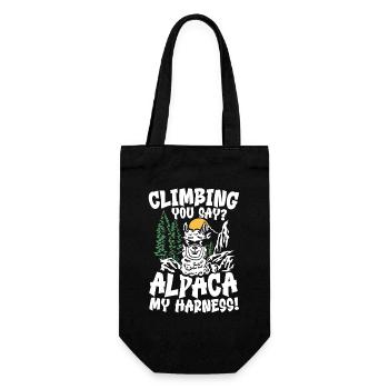 climbing you say alpaca my harness - Geschenkbeutel für Flaschen - Schwarz - Vorne