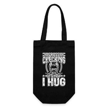 Cross checking it s how i hug - Geschenkbeutel für Flaschen - Schwarz - Vorne