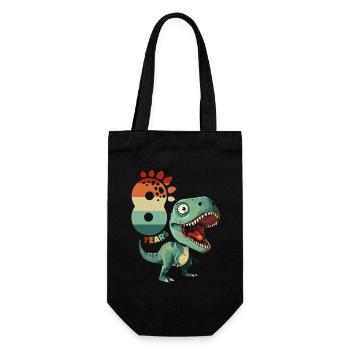T-Rex Tyrannosaurus 8 ans 8e anniversaire Cadeau - Sac à bouteille - noir - Devant