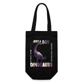 Just a boy who loves dinosaurs Brontosaurus - Gift Bag for Bottles - black - Front