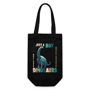 Just a boy who loves dinosaurs: Brachiosaurus - Gift Bag for Bottles - black - Front