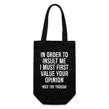 In order to insult me I must first value - Gift Bag for Bottles - black - Front