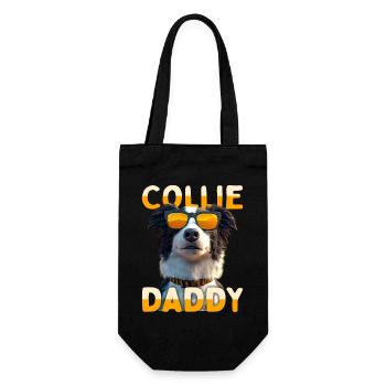 Border Collie Daddy Dogs Dad Father's Day Collie Dad - Gift Bag for Bottles - black - Front
