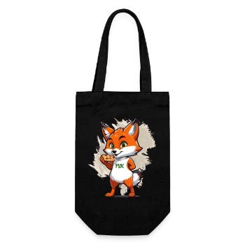 Fox with biscuits - Gift Bag for Bottles - black - Front