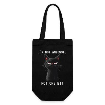 I'm Not Ameowsed Funny Cat Pixel Art - Gift Bag for Bottles - black - Front
