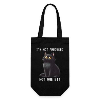 I'm Not Ameowsed Grim Cat Pixel Art Pixel - Gift Bag for Bottles - black - Front