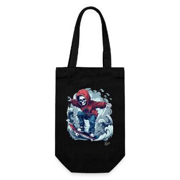 Cool skater skeleton skateboarding in the sky - Gift Bag for Bottles - black - Front