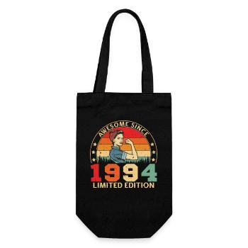 1994 Geburtstag Frau Limited Edition Vintage - Geschenkbeutel für Flaschen - Schwarz - Vorne