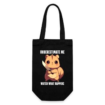 Écureuil avec couteau anime kawaii cadeau - Sac à bouteille - noir - Devant