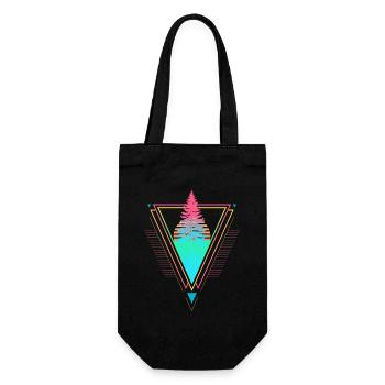 Tannenbaum Vaporwave Synthwave des années 90 80 coucher de soleil - Sac à bouteille - noir - Devant