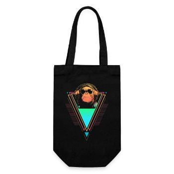 Chimpanzé Vaporwave Synthwave des années 90 80 coucher de soleil - Sac à bouteille - noir - Devant