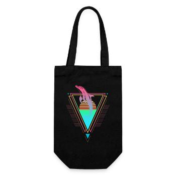 Delfin Vaporwave Synthwave années 90 années 80 coucher de soleil - Sac à bouteille - noir - Devant