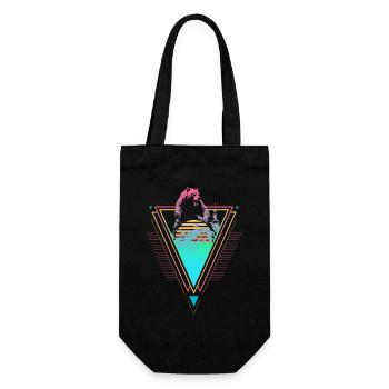 Kodiakbär Vaporwave Synthwave des années 90 80 coucher de soleil - Sac à bouteille - noir - Devant