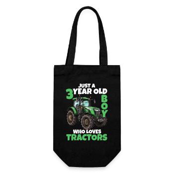 Tractor 3rd Birthday Boy 3 Years Gift - Gift Bag for Bottles - black - Front