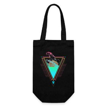 Tigre sibérien Vaporwave Synthwave des années 90 - Sac à bouteille - noir - Devant