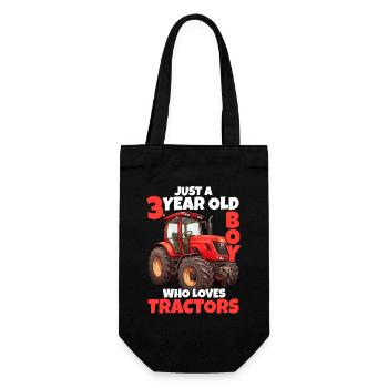 tracteur 3 ans 3ème anniversaire garçon cadeau - Sac à bouteille - noir - Devant