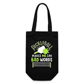 Pickleball-Spieler Paddleball - Geschenkbeutel für Flaschen - Schwarz - Vorne