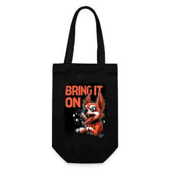 Crazy, funny little Pinscher: Bring it! - Gift Bag for Bottles - black - Front