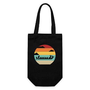 Retro Paddler Drummer Team Lover Dragon Boat - Gift Bag for Bottles - black - Front