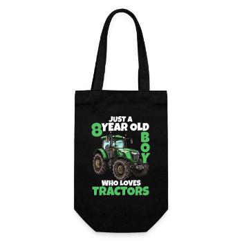 8 Jahre Traktor Junge 8. Geburtstag Geschenk - Geschenkbeutel für Flaschen - Schwarz - Vorne