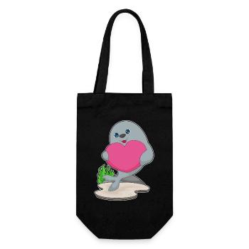 Seal Heart - Gift Bag for Bottles - black - Front