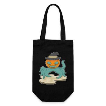 Poulpe Citrouille d’Halloween - Sac à bouteille - noir - Devant
