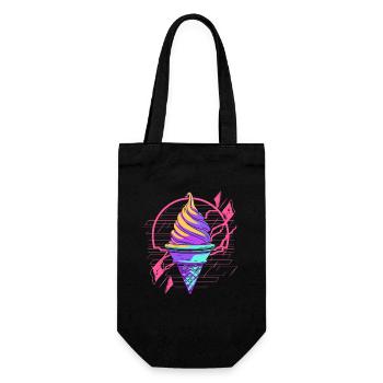Cornet de crème glacée Synthwave - Sac à bouteille - noir - Devant